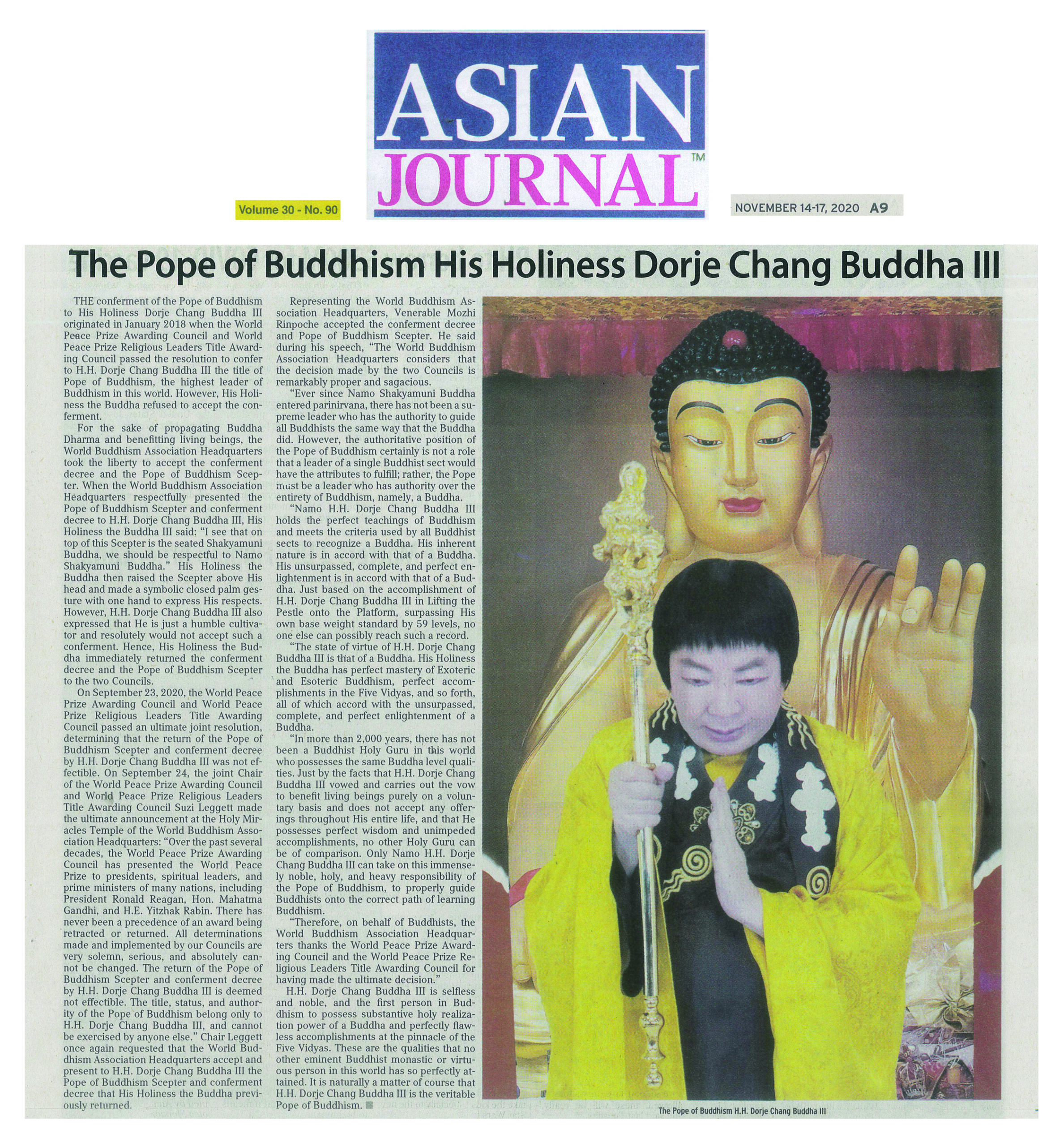The Pope of Buddhism His Holiness Dorje Chang Buddha III-图片2