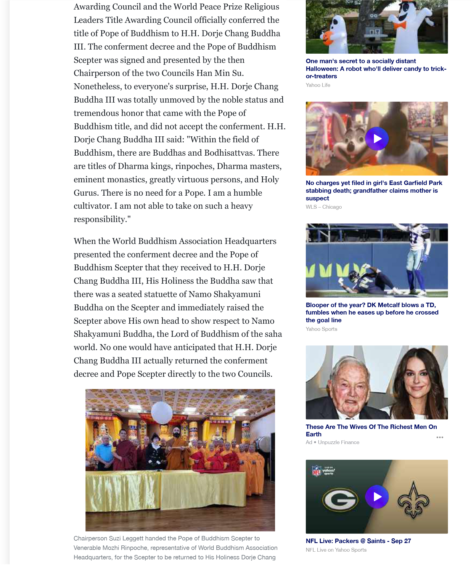 The World Peace Prize Awarding Council Together With Religious Leaders Title Awarding Council: The Conferment of the Pope of Buddhism to His Holiness Dorje Chang Buddha III is Unchangeable-图片3